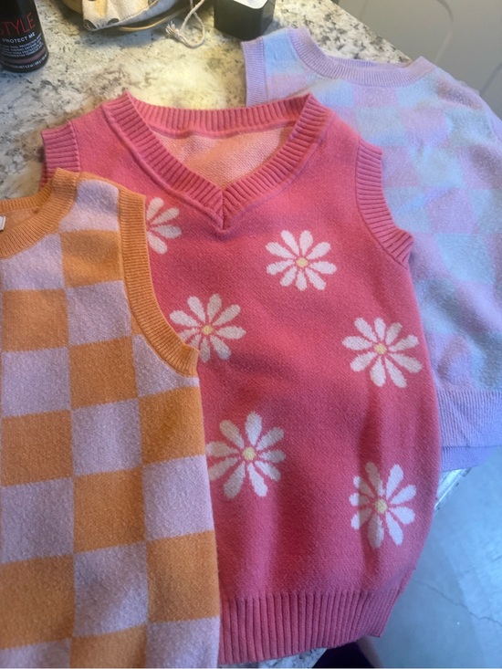 RSQ Other - RSQ Pink Daisy and checkered Knit Sleeveless Vest Tops (set of 3!)